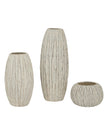 Large round Fin vase by Hill Interiors, decorative ceramic vase with a smooth finish and modern design for home decor.
