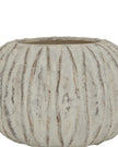 Large round Fin vase by Hill Interiors, featuring a sleek modern design in a neutral finish, suitable for elegant home decor.