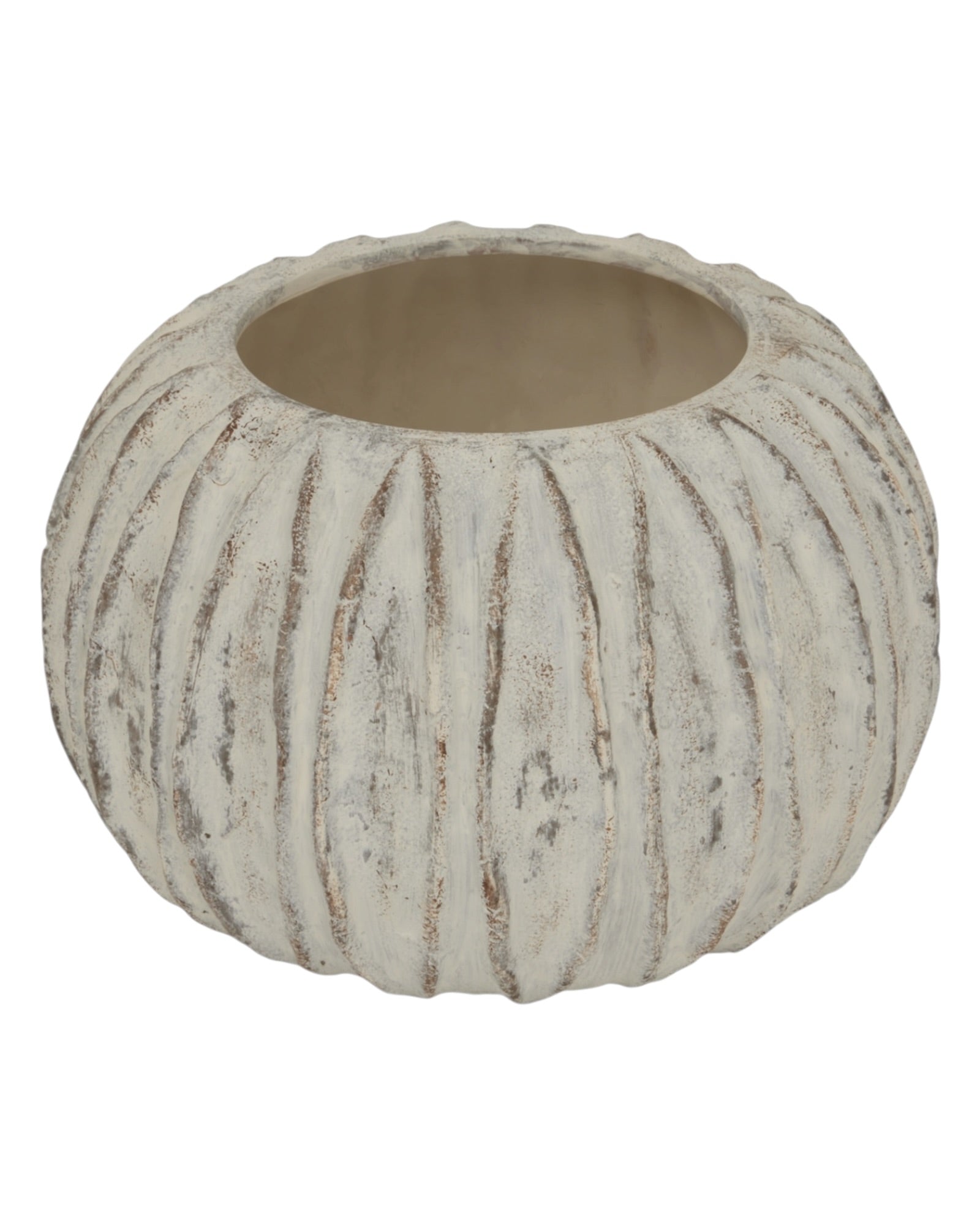 Large round Fin vase by Hill Interiors featuring a sleek, modern design with a smooth finish, ideal for contemporary home decor.