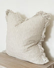 Natural beige pinstripe cushion cover from Ellenvale Trade, extra large size, soft furnishings with a stylish, understated design.