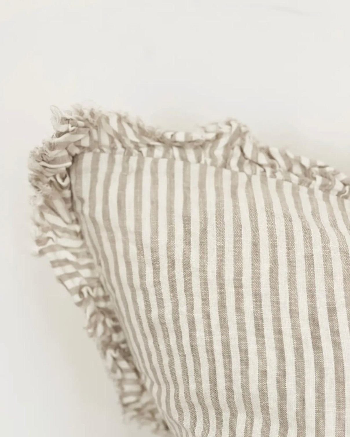 Hallie Natural Beige Pinstripe Cushion Cover by Ellenvale Trade, extra large soft furnishings with beige and pinstripe design.