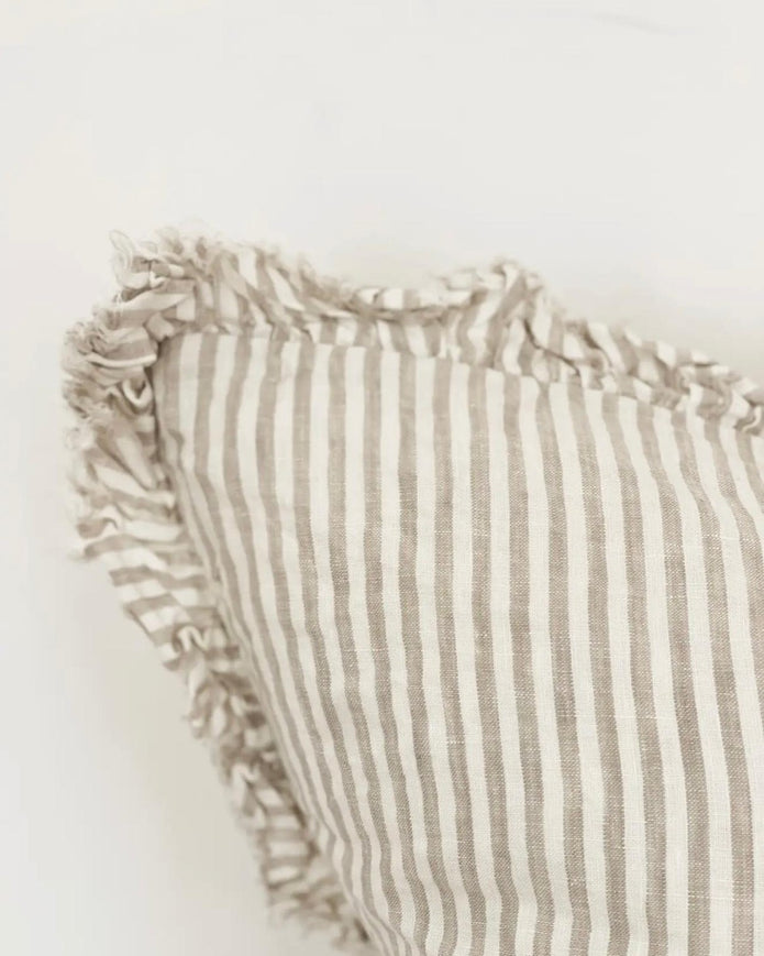 Hallie Natural Beige Pinstripe Cushion Cover by Ellenvale Trade, extra large soft furnishings with beige and pinstripe design.