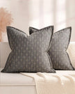 Grey Woven Cross Design Cushion Cover - PRE ORDER TWO WEEK DELIVERY