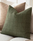 Olive Green Woven Square Design Cushion Cover - PRE ORDER TWO WEEK DELIVERY