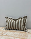 Ellenvale Trade Chloe Brown rectangle cushion cover with stripe pattern and scalloped edges for soft furnishings.