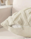 Cream Diamond Woven Design Cushion Cover - PRE ORDER TWO WEEK DELIVERY