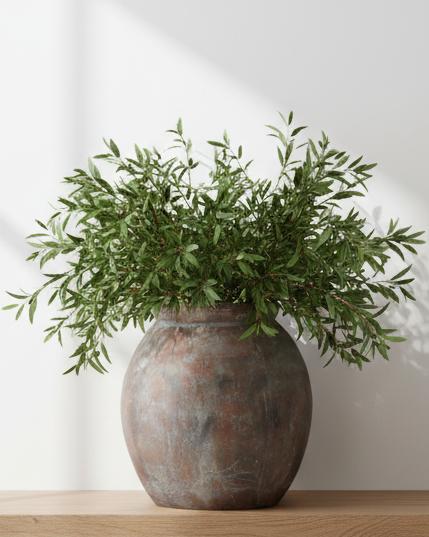 Siena Matt Brown Stone Jar Shaped Planter from Hill Interiors, showcasing a rustic home decor piece with a textured stone finish.