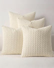 Cream Honeycomb Woven Design Cushion Cover - PRE ORDER TWO WEEK DELIVERY