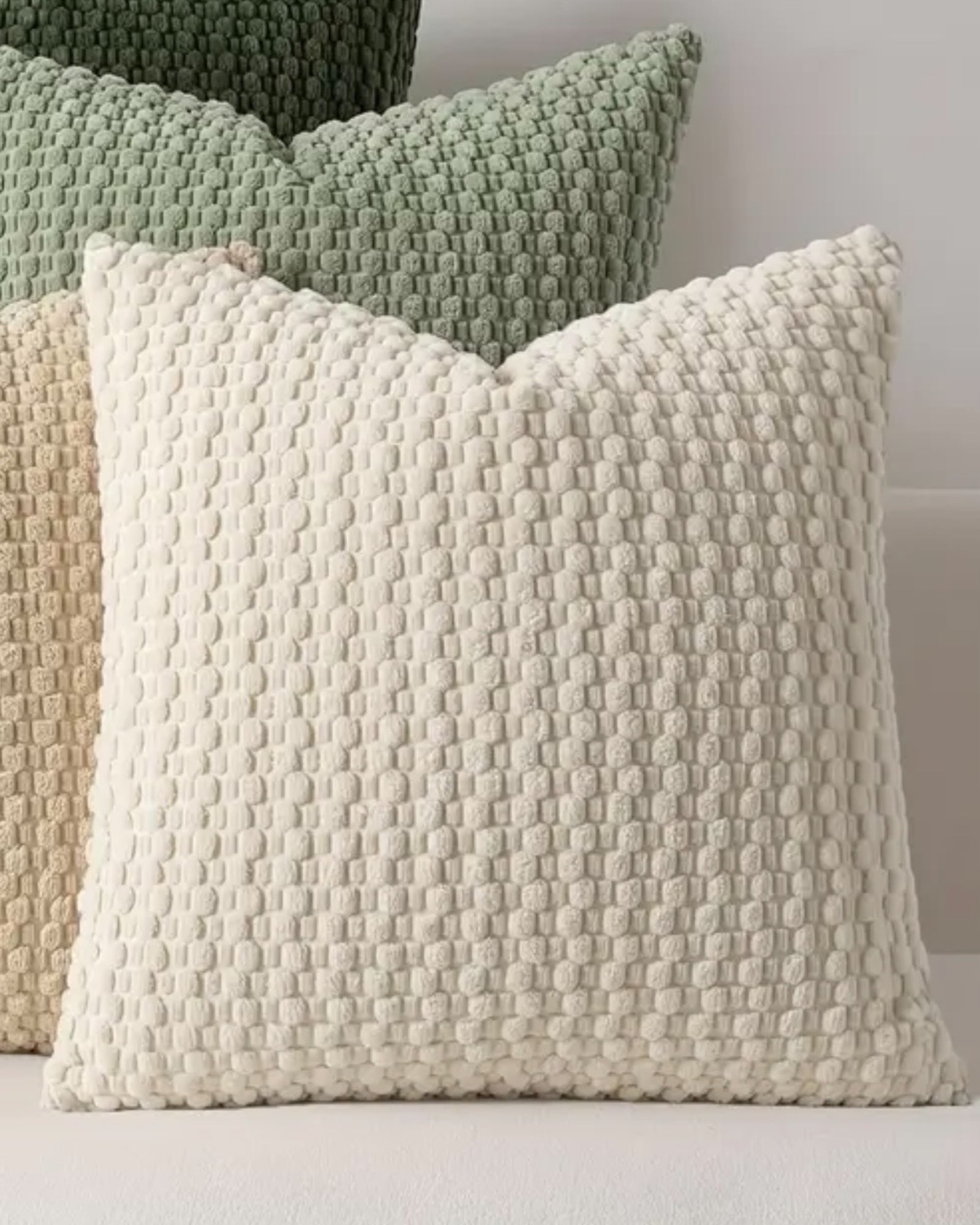 Cream Honeycomb Woven Design Cushion Cover - PRE ORDER TWO WEEK DELIVERY