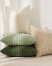 Cream Honeycomb Woven Design Cushion Cover - PRE ORDER TWO WEEK DELIVERY