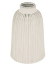 Monte Medium Ribbed Vase by Hill Interiors, showcasing a textured ceramic vase with a ribbed surface and neutral finish.