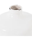 White ceramic Garda glazed Eve vase by Hill Interiors, featuring a smooth, rounded shape and glossy finish for elegant home decor.