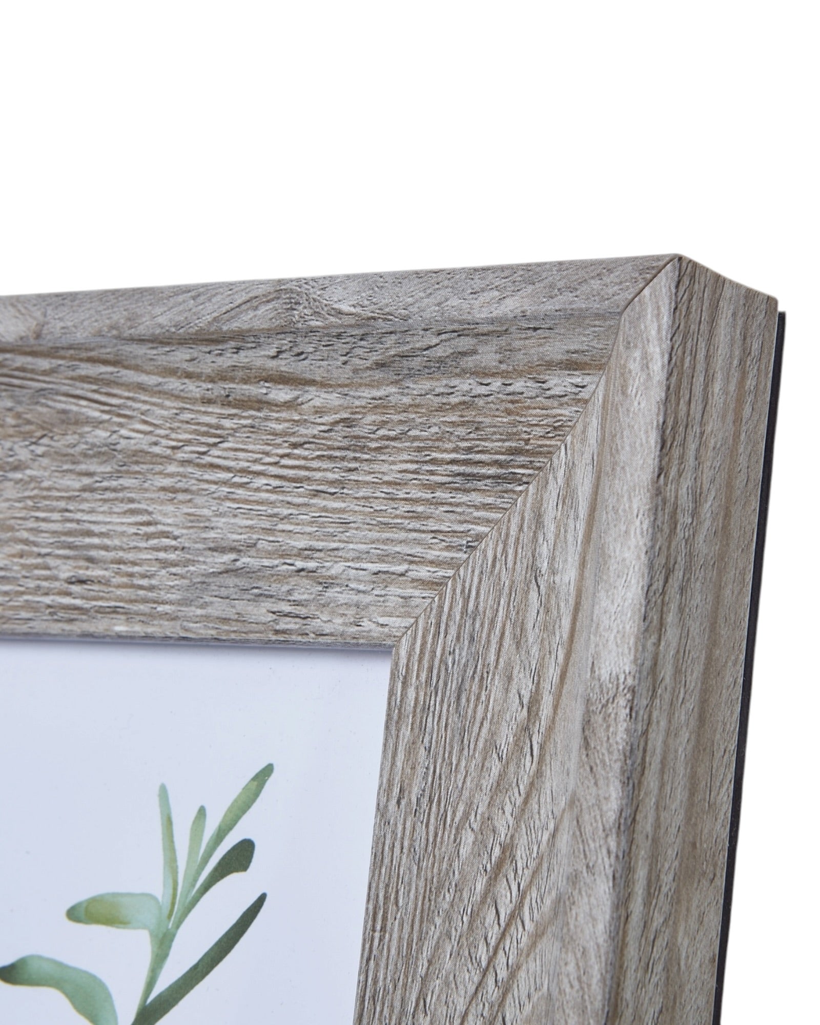 Neutral wooden photo frame with a wide border, showcasing a classic and elegant design by Hill Interiors.