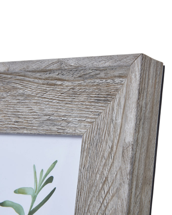 Neutral wooden photo frame with a wide border, showcasing a classic and elegant design by Hill Interiors.