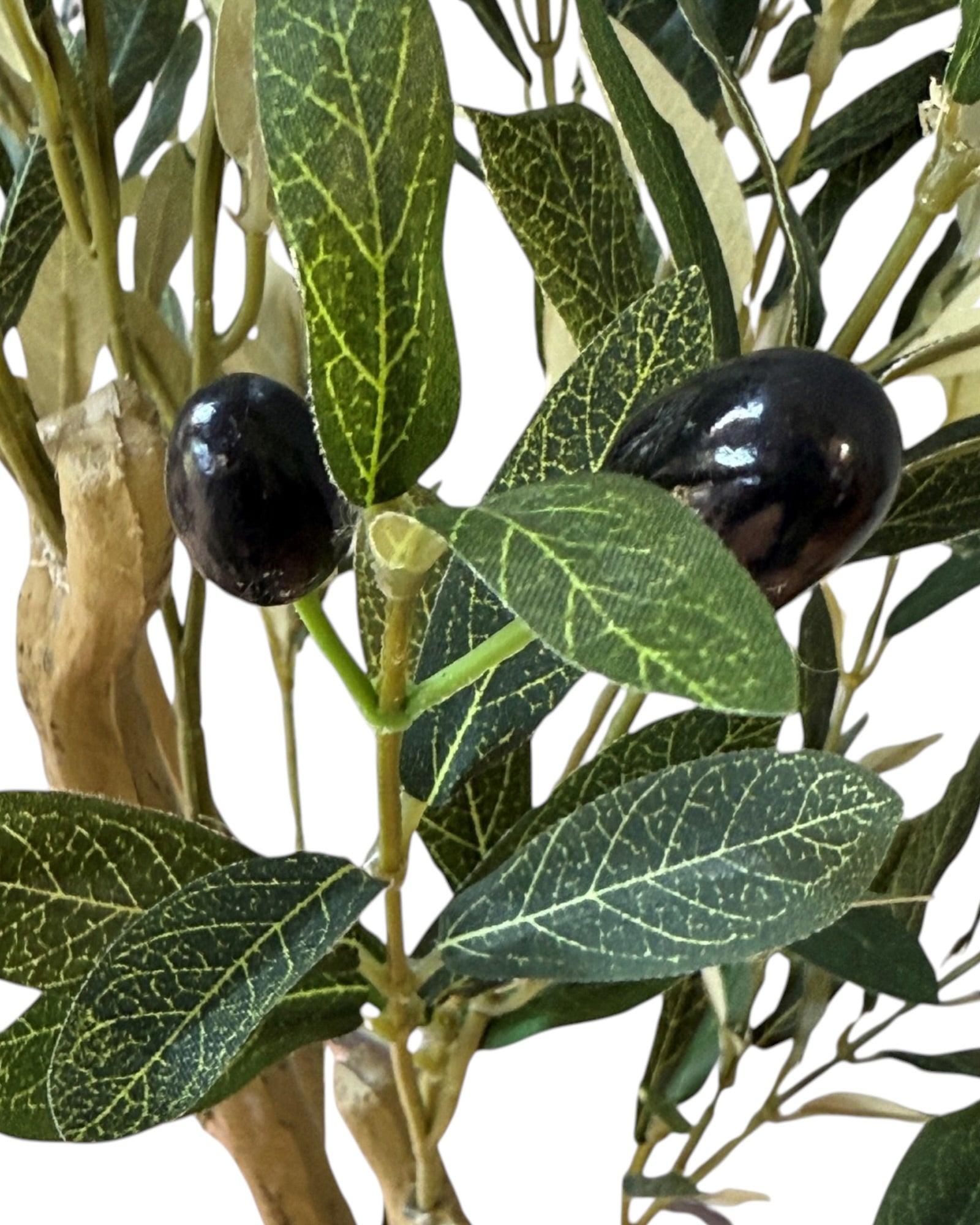 Medium artificial faux olive tree from Hill Interiors, realistic faux plant with green leaves and slender trunk for home decor.
