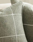 Olive Green And White Square Cushion Cover - PRE ORDER TWO WEEK DELIVERY