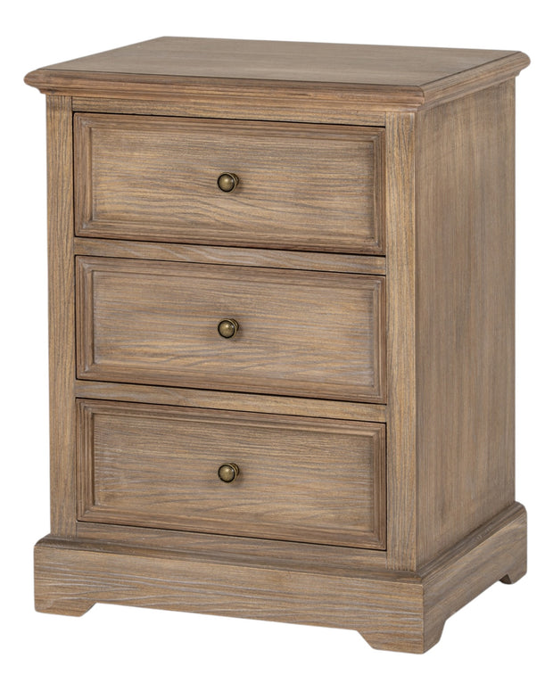 Delphine Collection 3 Drawer Bedside Chest by Hill Interiors, wooden furniture with three drawers and a sleek finish.
