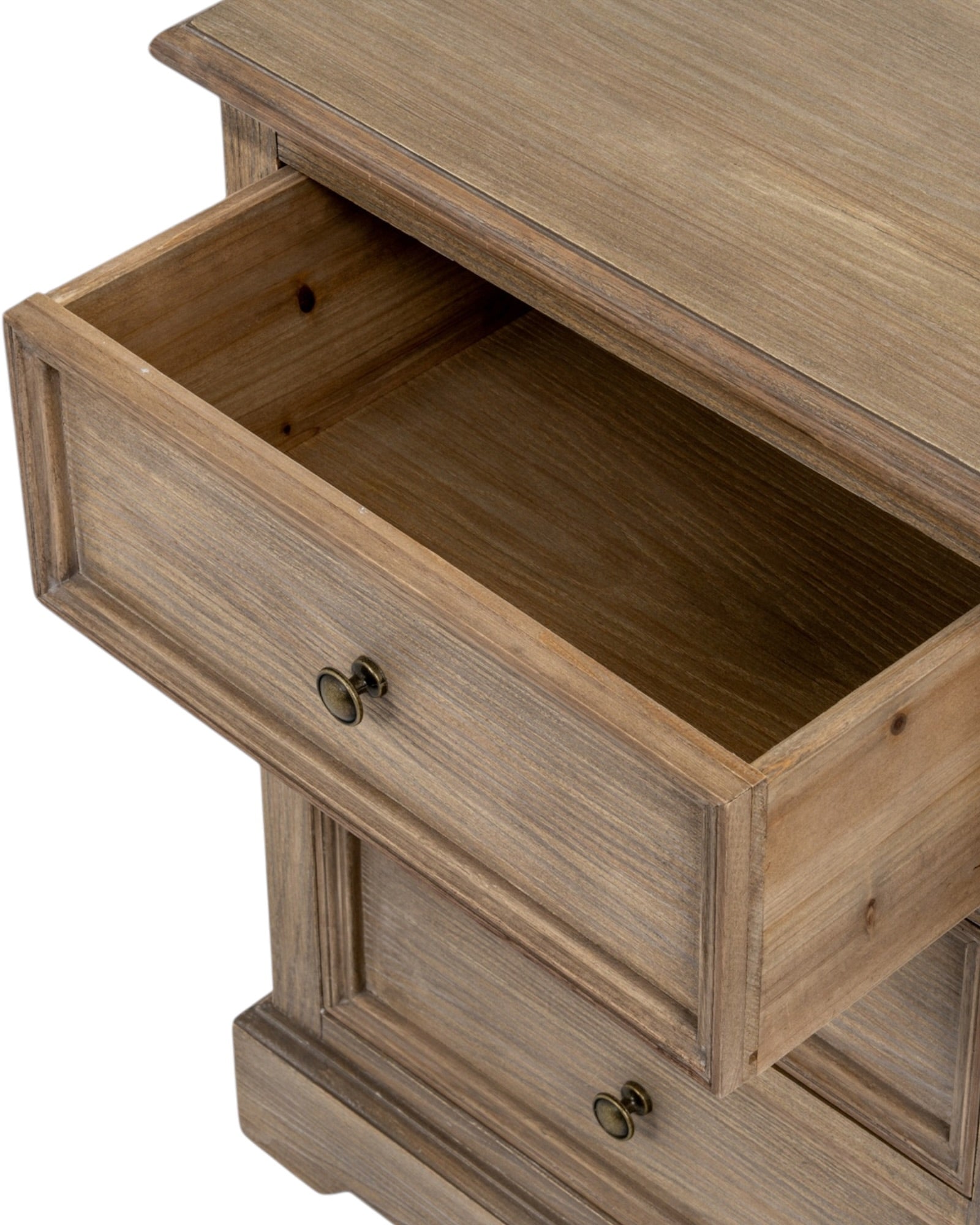 Delphine Collection 3 Drawer Bedside Chest by Hill Interiors, wooden furniture with three spacious drawers and a sleek finish.