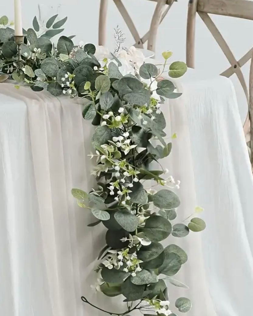Eucalyptus, Gypsophelia And White Berry Garland - PRE ORDER TWO WEEK DELIVERY