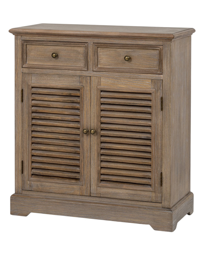 Delphine Collection 2 Drawer 2 Door Chest by Hill Interiors showing a stylish wooden furniture piece with drawers and doors.