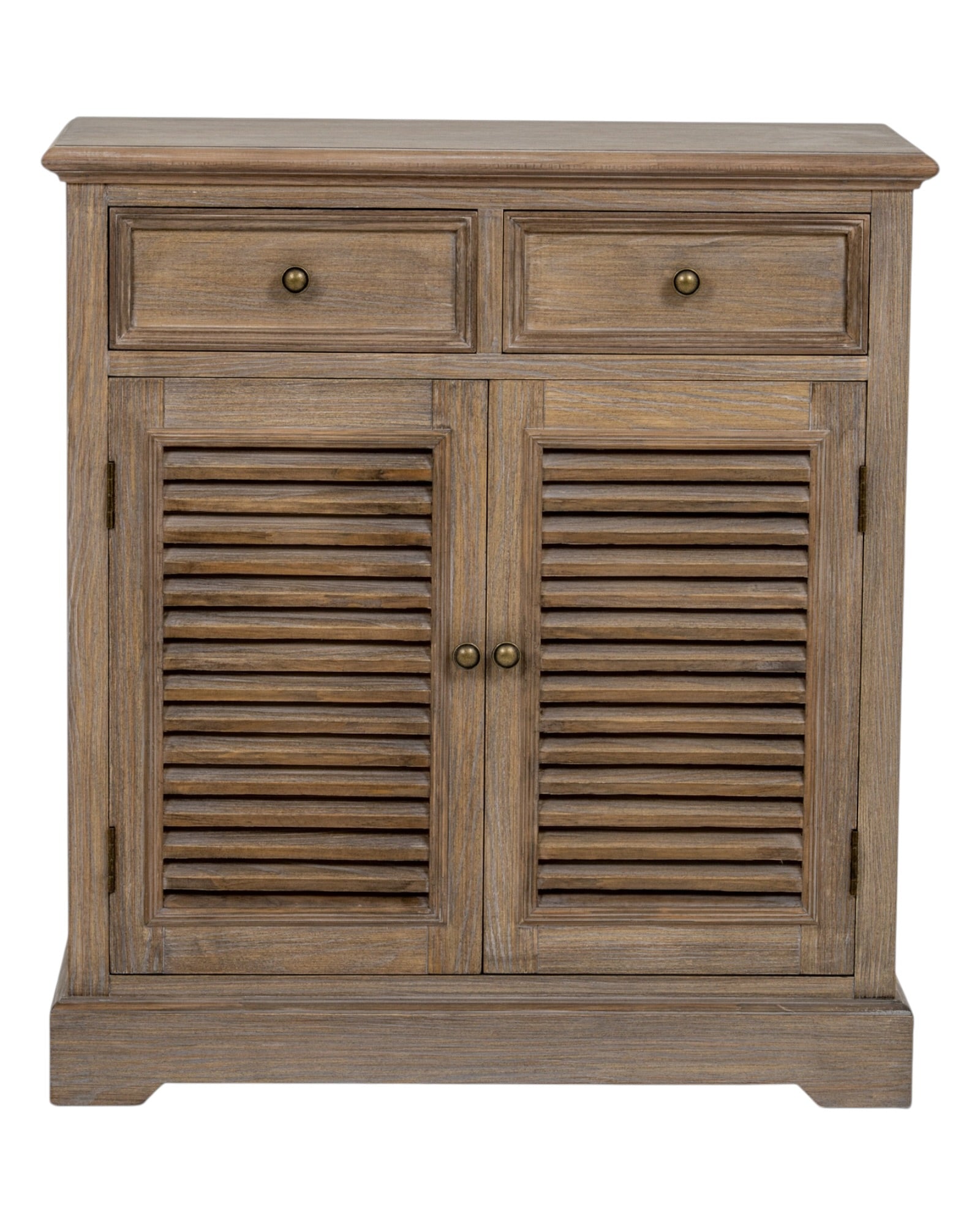 Delphine Collection 2-drawer, 2-door chest from Hill Interiors, showcasing elegant furniture design with wooden finish and metal hardware.