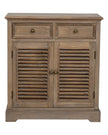 Delphine Collection 2-drawer, 2-door chest from Hill Interiors, showcasing elegant furniture design with wooden finish and metal hardware.