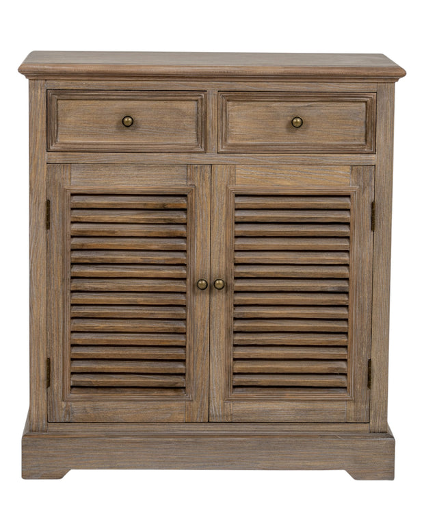 Delphine Collection 2 Drawer 2 Door Chest by Hill Interiors, wooden furniture with two drawers and two doors, natural finish.