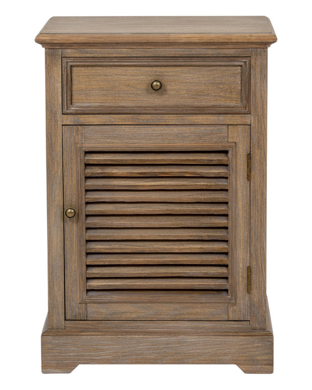 Delphine Collection bedside table with one drawer and one door, right-hand design, by Hill Interiors, in a modern furniture style.