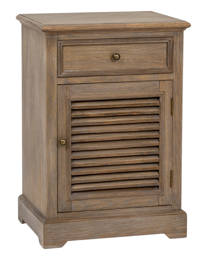 Delphine Collection bedside table with one drawer and one door, right-hand design, made by Hill Interiors in modern furniture style.