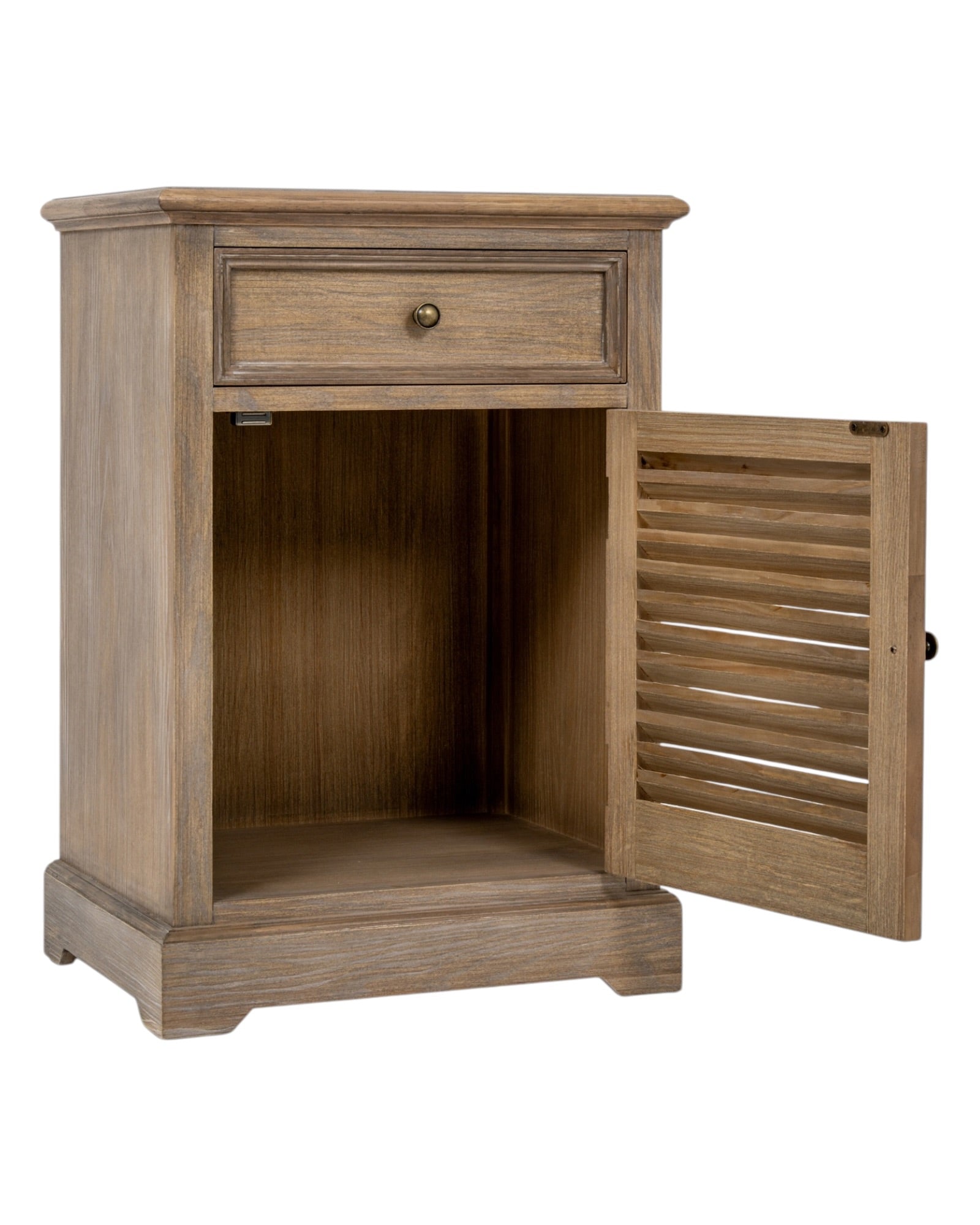Hill Interiors Delphine Collection bedside table with single drawer and door, right-hand design, modern furniture piece.