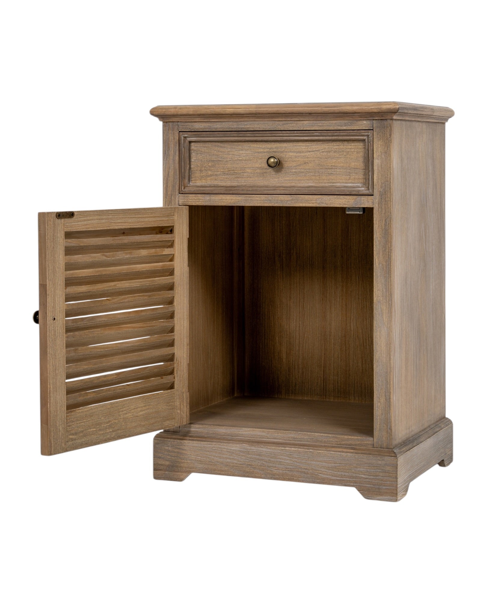 Hill Interiors Delphine 1 Drawer 1 Door Left Hand Bedside Table, modern furniture with wood finish and sleek design.