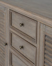 Delphine Collection large dresser base with two doors and four drawers by Hill Interiors, showcasing a modern furniture piece.