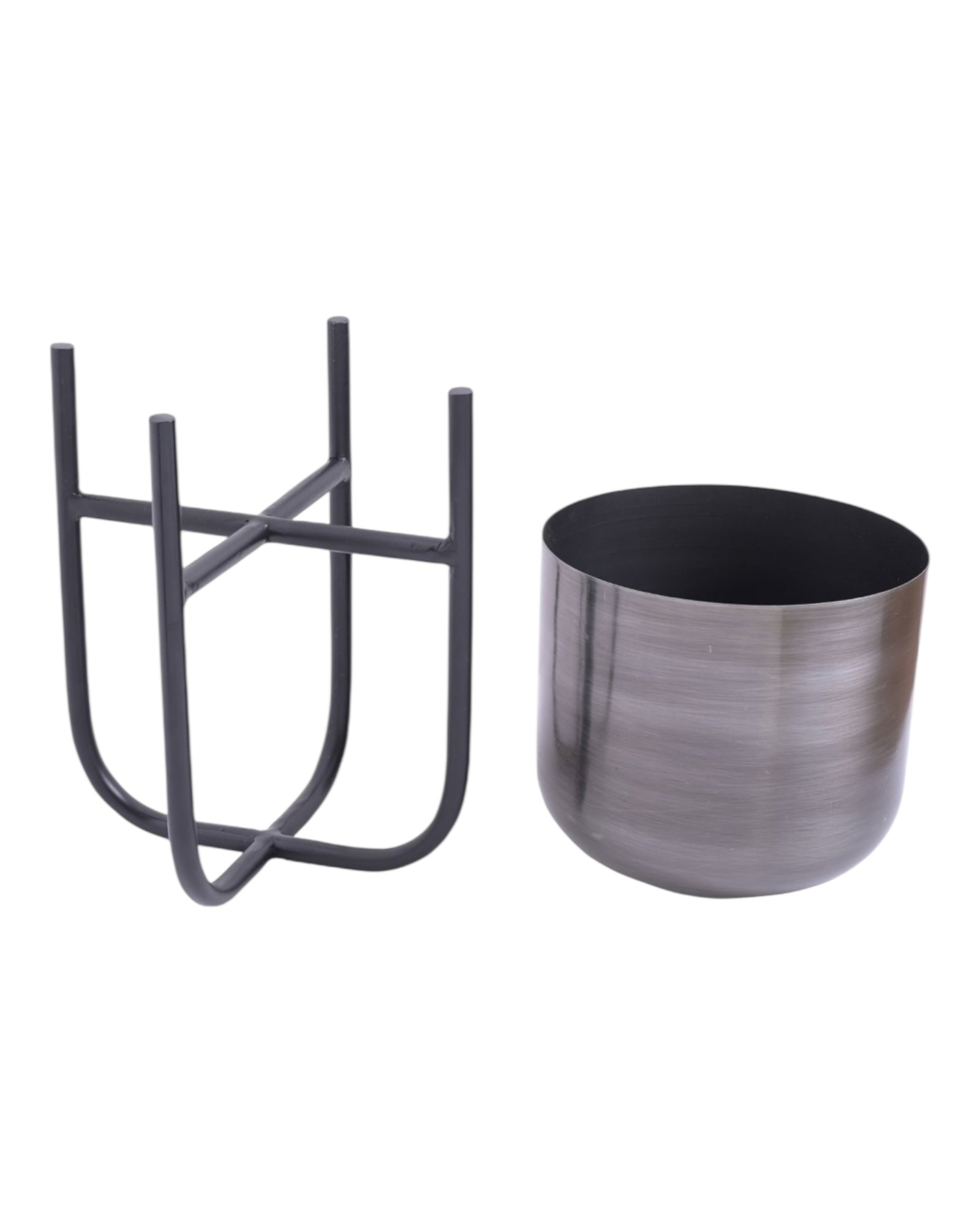 Metal Planters On Stands - Set Of Three