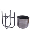 Metal Planters On Stands - Set Of Three