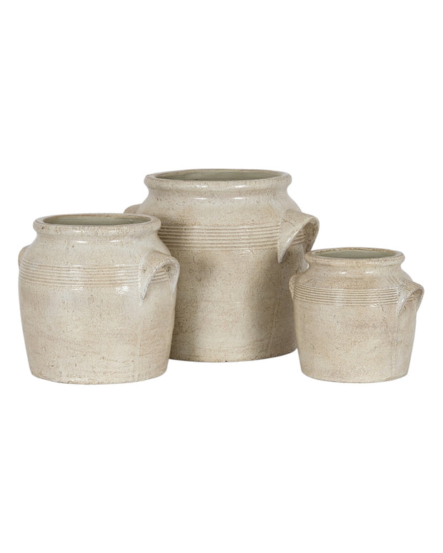 Tarn Neutral Glazed Vase by Hill Interiors, showcasing a stylish ceramic vase with a smooth neutral glaze and modern design.