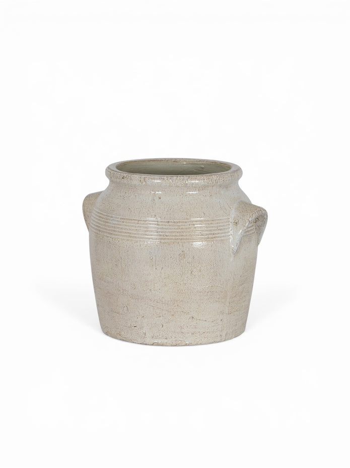 Tarn Neutral Glazed Vase by Hill Interiors, showcasing a sleek, neutral-toned ceramic vase with a smooth glazed finish.