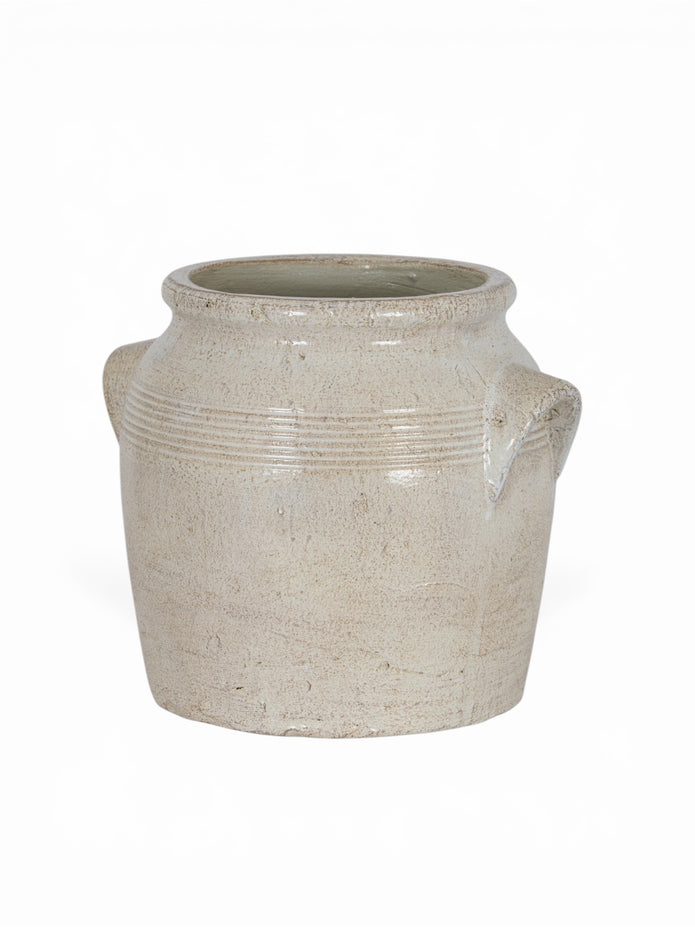 Tarn Neutral Glazed Vase by Hill Interiors, showing a ceramic vase with a neutral glazed finish and elegant shape.