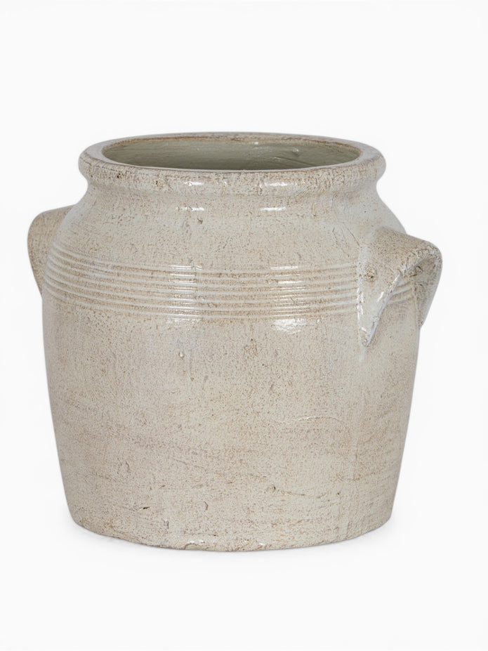 Tarn Neutral Glazed Vase by Hill Interiors, elegant ceramic vase with a neutral finish, ideal for home decor.