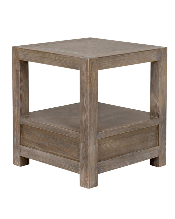 Haldon Collection 1-drawer side table with shelf by Hill Interiors, featuring a modern wooden finish and sleek design.