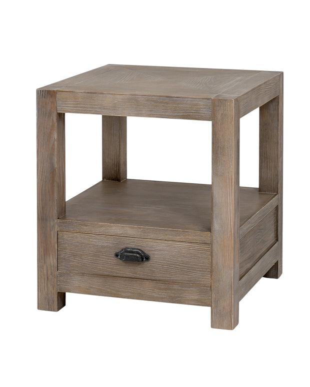 Haldon Collection 1-drawer side table with shelf by Hill Interiors, wooden furniture piece with sleek design and functional storage