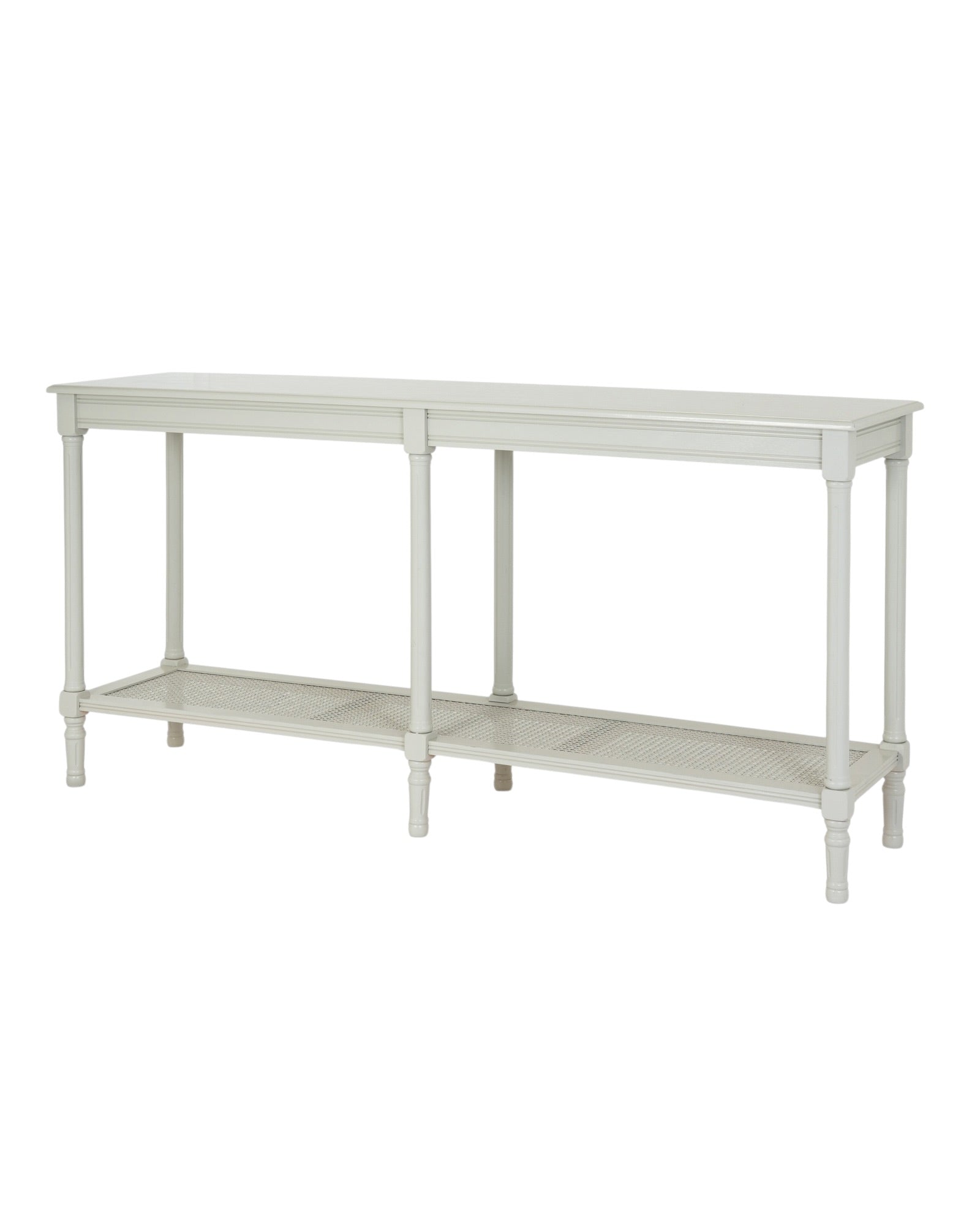 Large Belmont Rattan Console from Hill Interiors' Rattan Collection, showcasing a stylish woven rattan design and sturdy wooden frame.