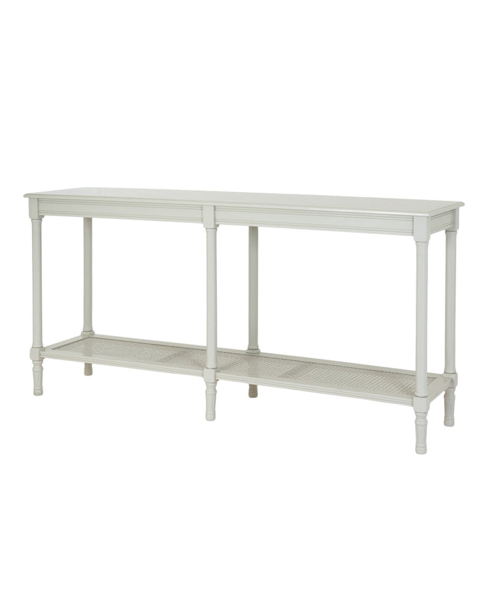 Large Belmont Rattan Console from Hill Interiors' Rattan Collection, showcasing a stylish woven rattan design and sturdy wooden frame.
