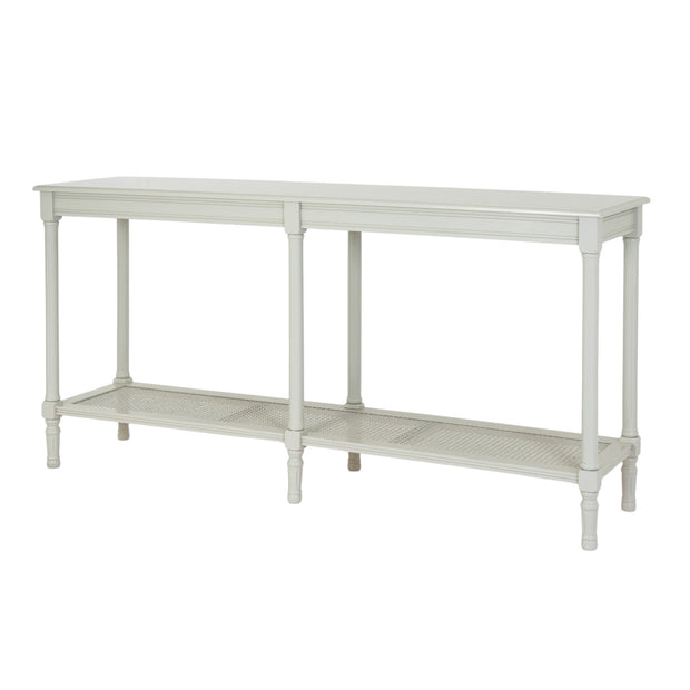 Large Belmont Rattan Console from Hill Interiors' Rattan Collection, showcasing a stylish woven rattan design and sturdy wooden frame.