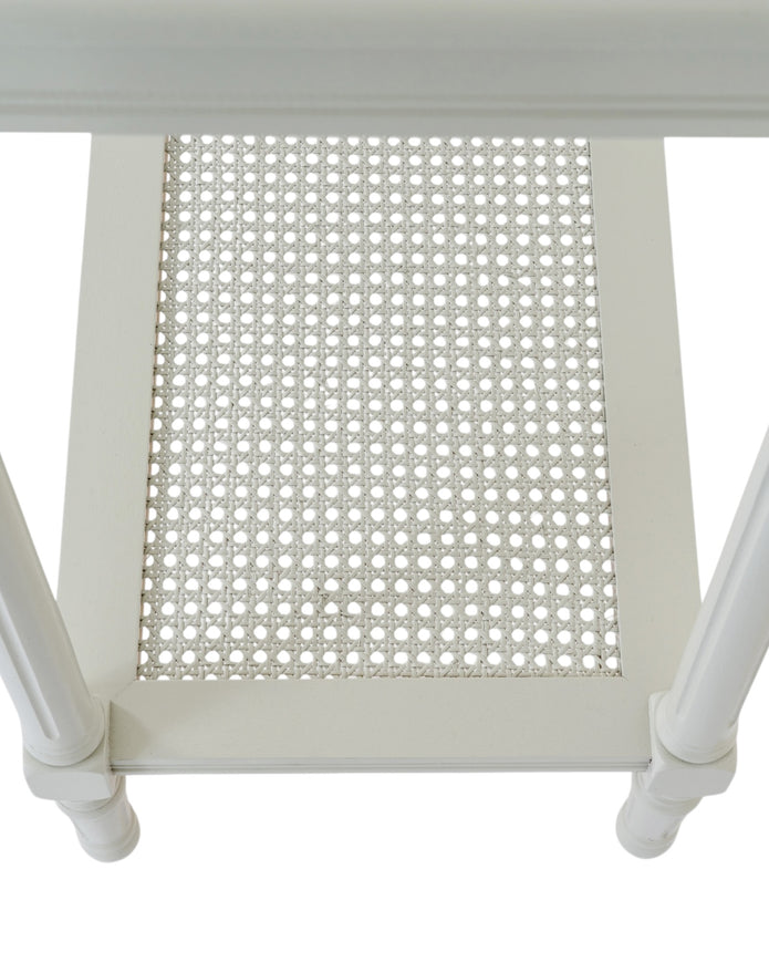 Large Belmont Rattan Console from Hill Interiors' Rattan Collection, featuring a stylish woven rattan design and sturdy wooden frame.