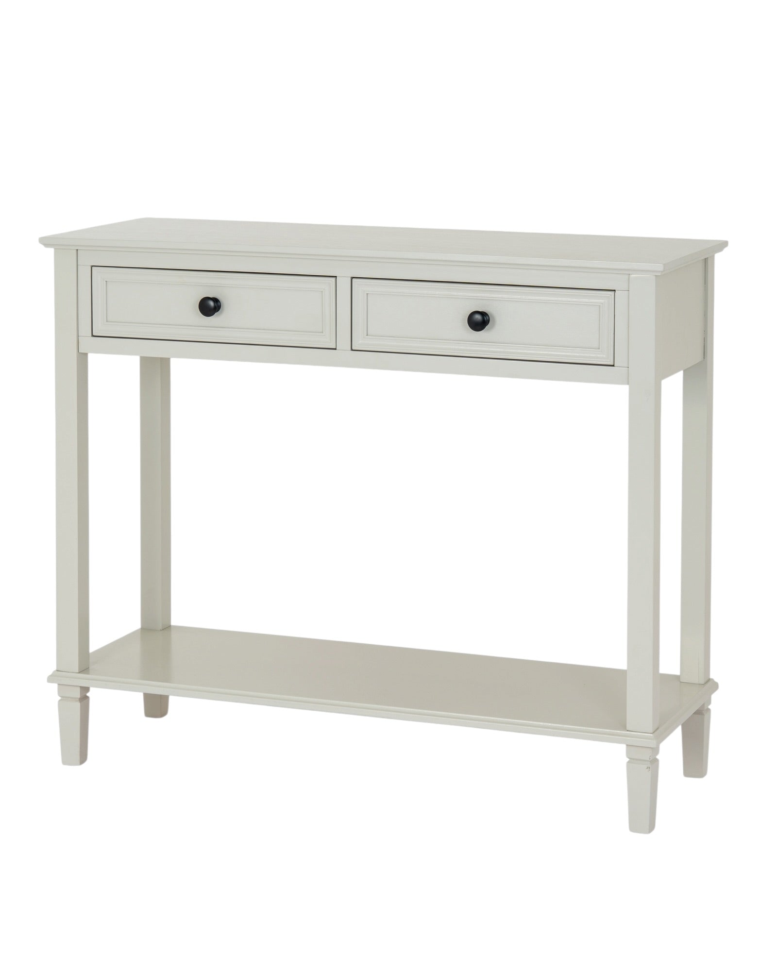 Hill Interiors Belmont Collection 2 Drawer Console featuring sleek wooden finish and modern design for stylish home storage