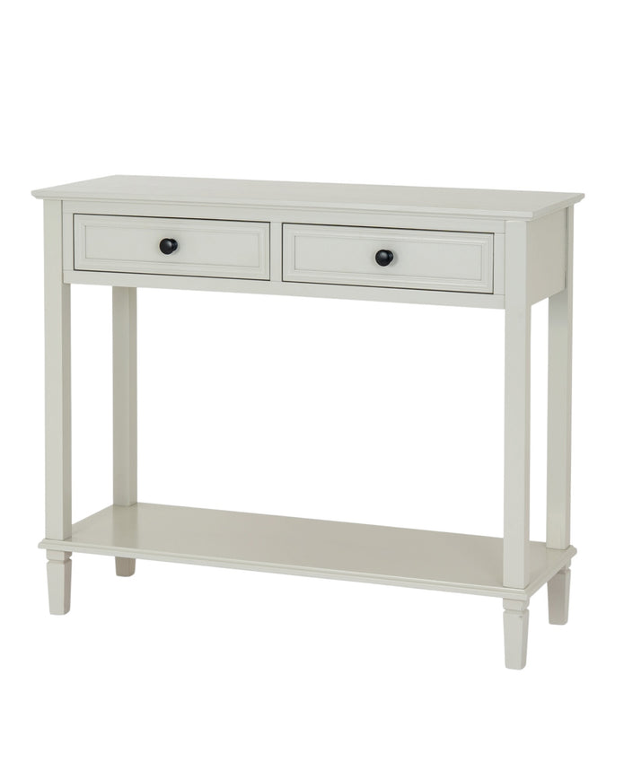Hill Interiors Belmont Collection 2 Drawer Console featuring sleek wooden finish and modern design for stylish home storage