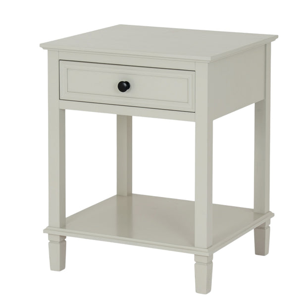 Hill Interiors Belmont Collection 1 Drawer Side Table showing wood finish and modern design in a home setting.