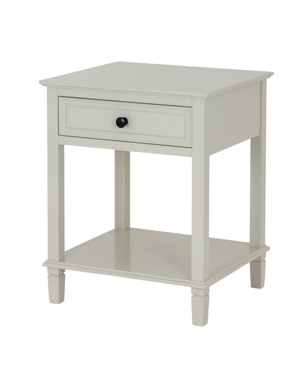 Hill Interiors Belmont Collection 1 Drawer Side Table showing a sleek wooden design with a single drawer and modern finish.