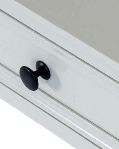 Hill Interiors Belmont Collection 1 Drawer Side Table showing wooden surface and modern design in a furniture setting.