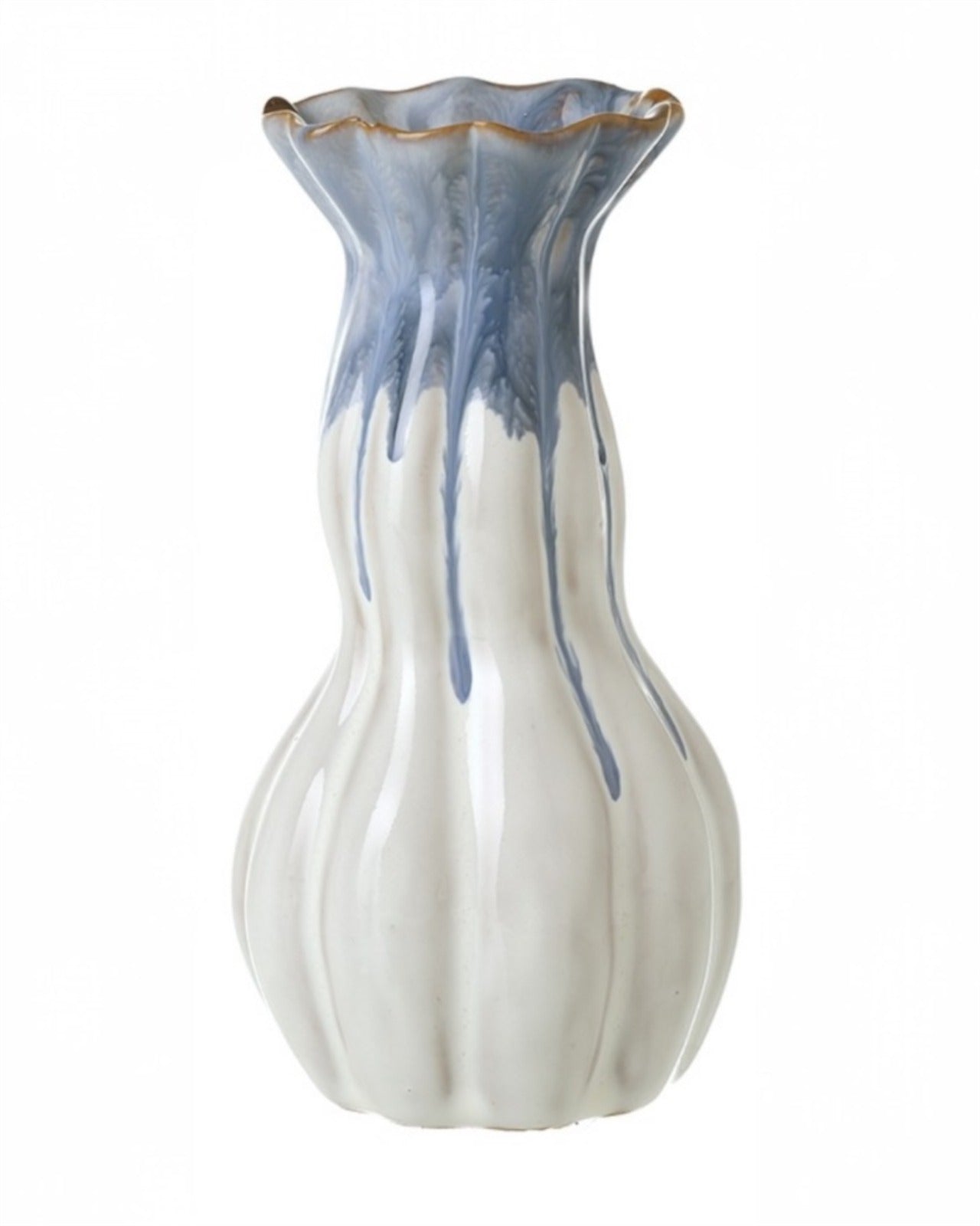 Blue and white ceramic vase from Heaven Sends featuring intricate floral patterns and a classic, elegant shape.